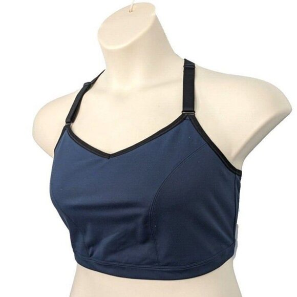 Livi Active Lane Bryant Womens Bra Sports Wireless Strappy T Back Gray 22 / 24 - Picture 6 of 10